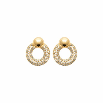 Boucles d'oreilles en plaqué or et oxydes de zirconium