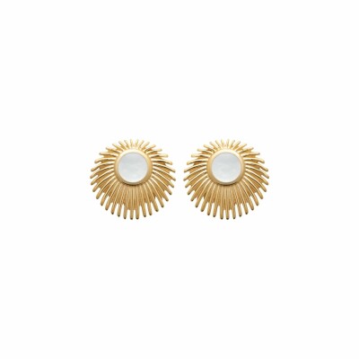 Boucles d'oreilles en plaqué or et nacre