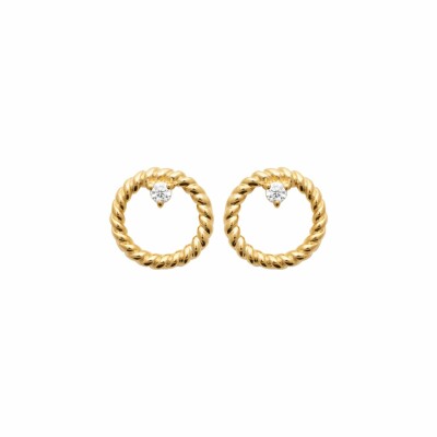 Boucles d'oreilles en plaqué or et oxydes de zirconium