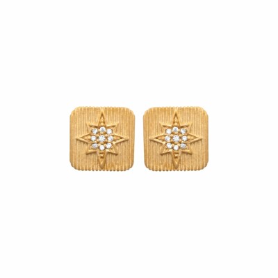 Boucles d'oreilles en plaqué or et oxydes de zirconium