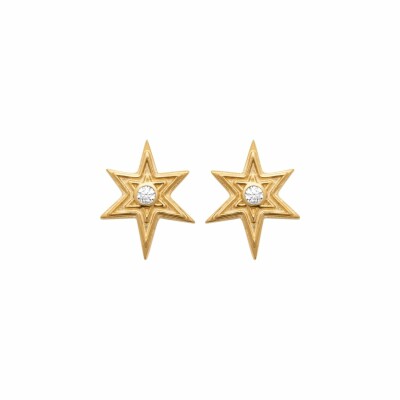 Boucles d'oreilles en plaqué or et oxydes de zirconium