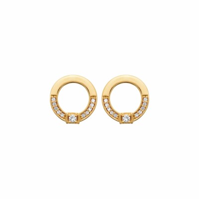 Boucles d'oreilles en plaqué or et oxydes de zirconium