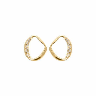 Boucles d'oreilles en plaqué or et oxydes de zirconium