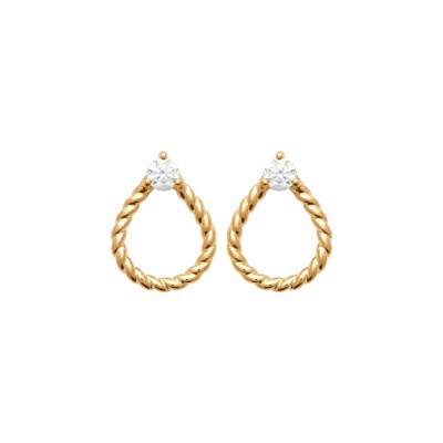 Boucles d'oreilles en plaqué or et oxydes de zirconium