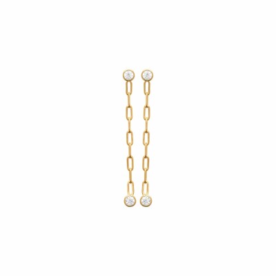 Boucles d'oreilles en plaqué or et oxydes de zirconium