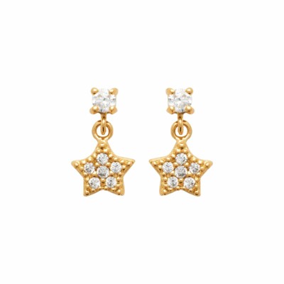 Boucles d'oreilles en plaqué or et oxydes de zirconium