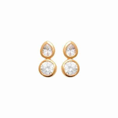 Boucles d'oreilles en plaqué or et oxydes de zirconium