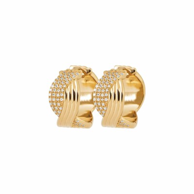 Boucles d'oreilles créoles en plaqué or et oxydes de zirconium