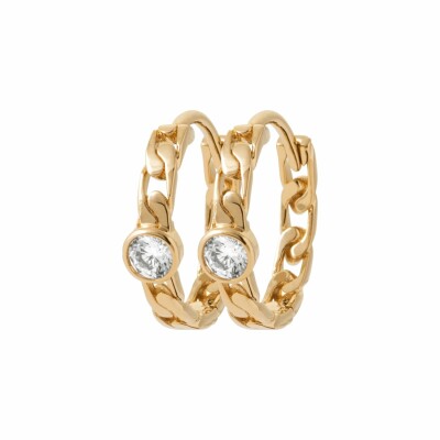 Boucles d'oreilles créoles en plaqué or et oxydes de zirconium