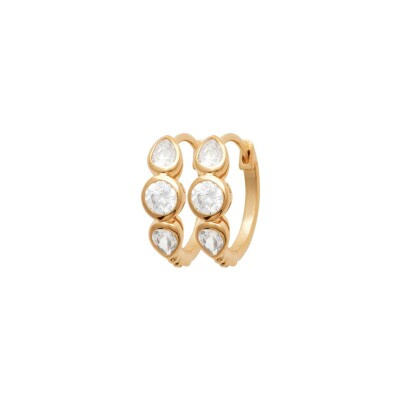 Boucles d'oreilles créoles en plaqué or et oxydes de zirconium