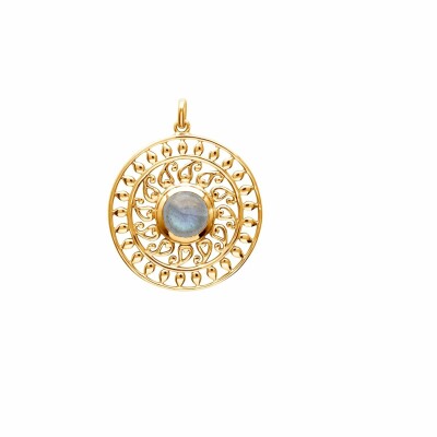 Pendentif en plaqué or et labradorite