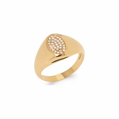 Bague en plaqué or et oxydes de zirconium