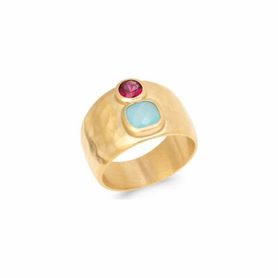 Bague en plaqué or et pierre véritable