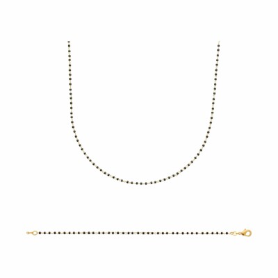 Collier en plaqué or et résine, 42cm