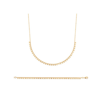 Collier en plaqué or, 42cm