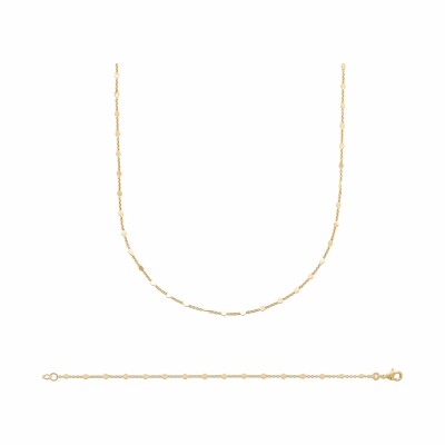 Collier en plaqué or, 42cm