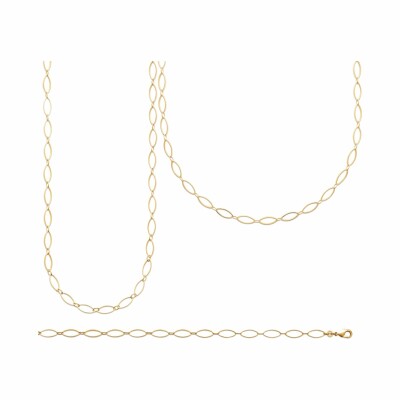 Collier en plaqué or, 45cm