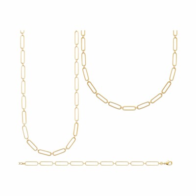 Collier sautoir en plaqué or, 13cm