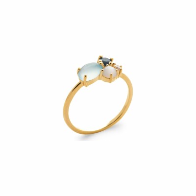 Bague en plaqué or et pierre véritable