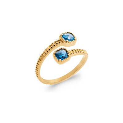 Bague en plaqué or et pierre synthétique