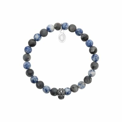 Bracelet en acier et sodalite