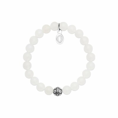 Bracelet en acier et jade