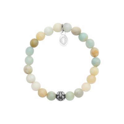 Bracelet en acier et amazonite