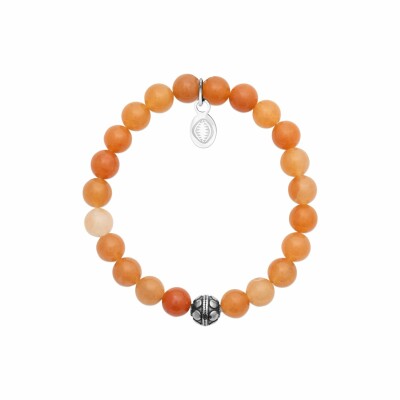 Bracelet en acier et aventurine