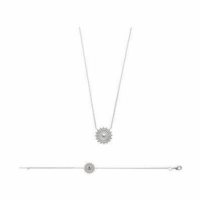 Collier en argent rhodié, 45cm