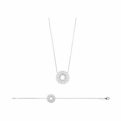 Collier en argent rhodié, 45cm