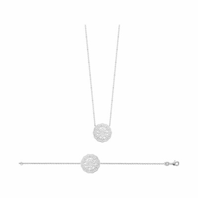 Collier en argent rhodié, 45cm