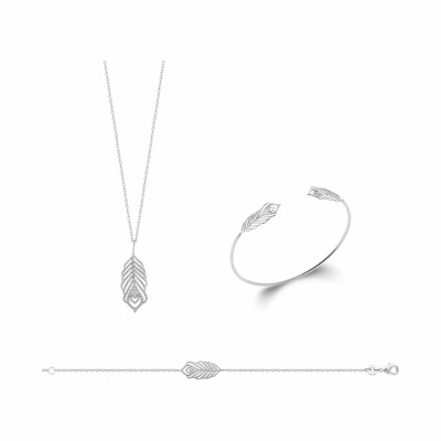 Collier en argent rhodié, 45cm