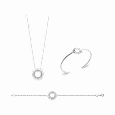 Collier en argent rhodié, 45cm