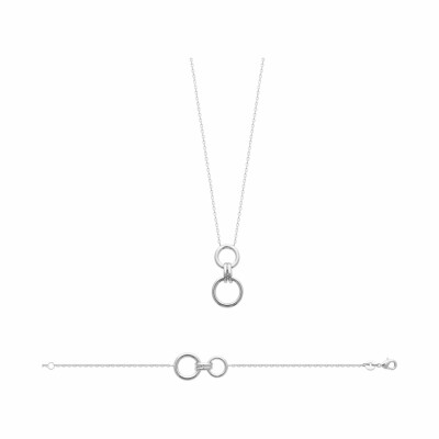 Collier en argent rhodié, 45cm