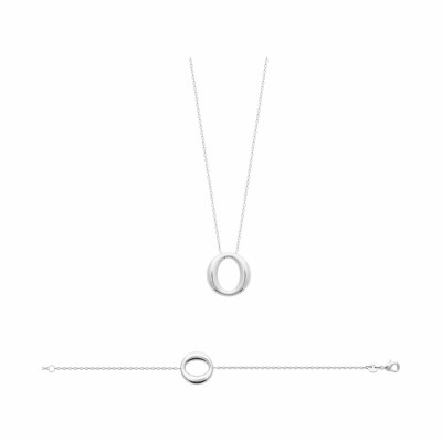 Collier en argent rhodié, 45cm