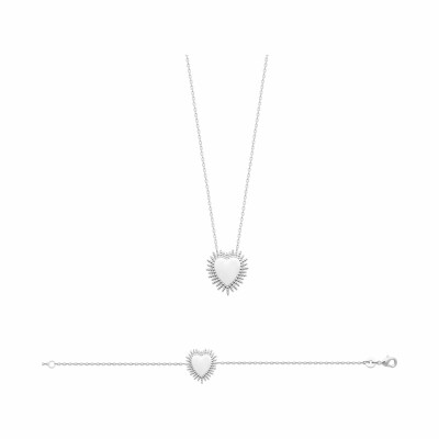 Collier en argent rhodié, 45cm