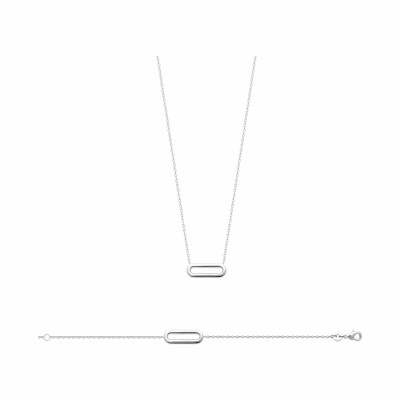 Bracelet en argent rhodié, 18cm