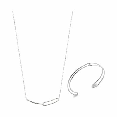 Collier en argent rhodié, 45cm
