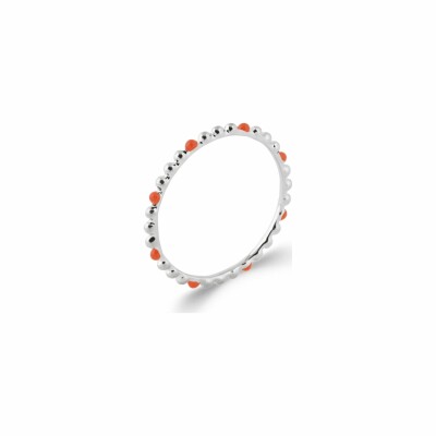 Bague en argent rhodié et émail