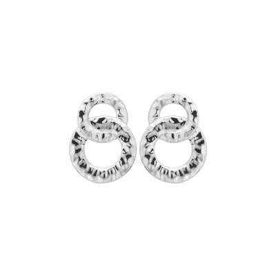 Boucles d'oreilles en argent rhodié