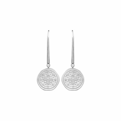 Boucles d'oreilles en argent rhodié