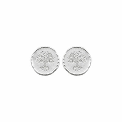 Boucles d'oreilles en argent rhodié