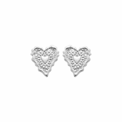 Boucles d'oreilles en argent rhodié