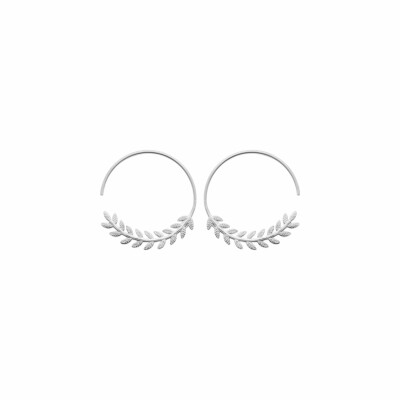 Boucles d'oreilles créoles en argent rhodié
