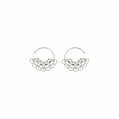 Boucles d'oreilles créoles en argent rhodié
