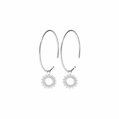 Boucles d'oreilles créoles en argent rhodié