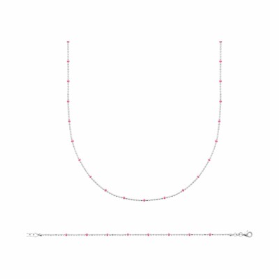 Collier en argent rhodié et émail, 42cm