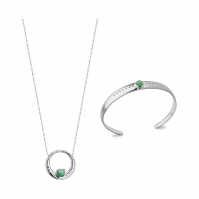 Bracelet jonc en argent rhodié, 58cm