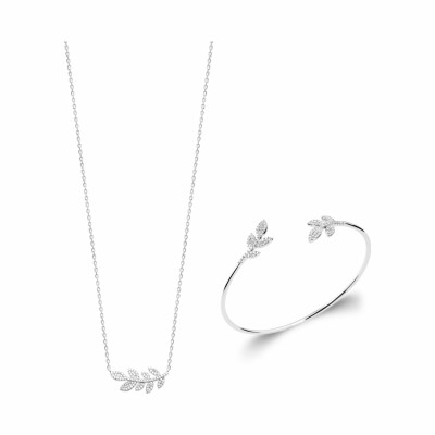 Bracelet jonc en argent rhodié et oxydes de zirconium