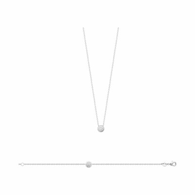 Bracelet en argent rhodié et oxydes de zirconium, 18cm